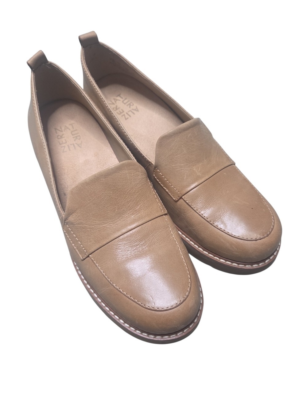 Naturalizer Women's Cognac Leather Slip-On Loafers